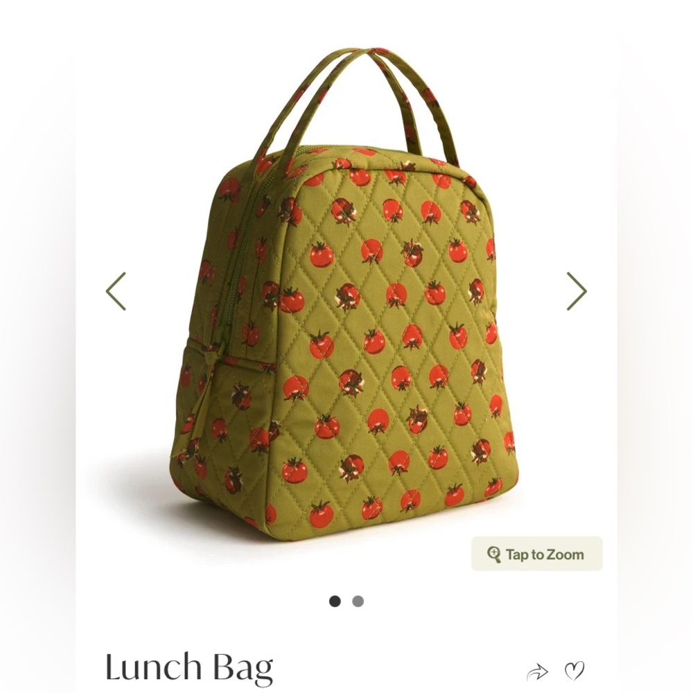 NEW Vera Bradley Lunch Bag in Tiny Tomatoes Palm!